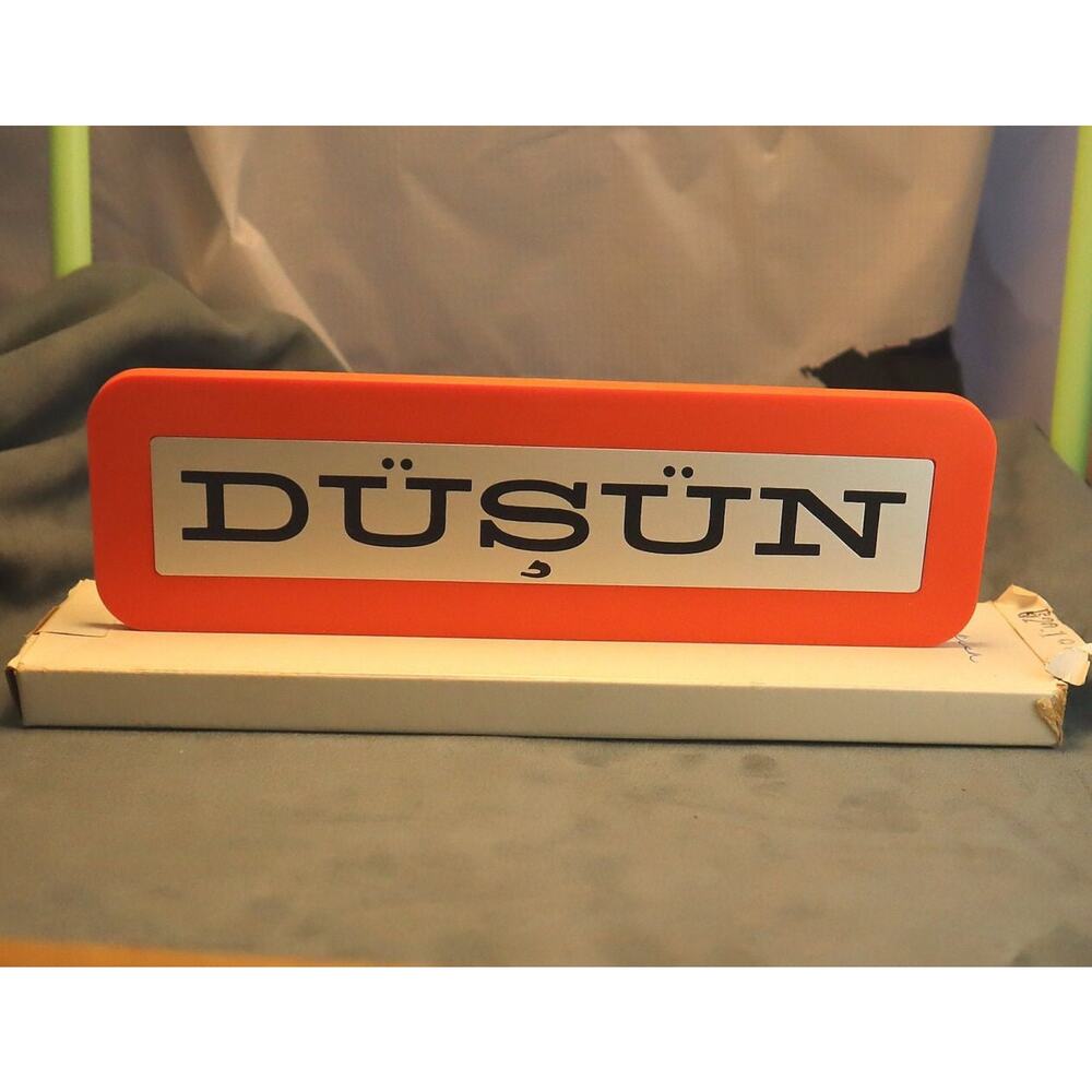 Vintage IBM Think Sign Turkish Dusun Red-Orange Original Box